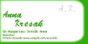 anna kresak business card